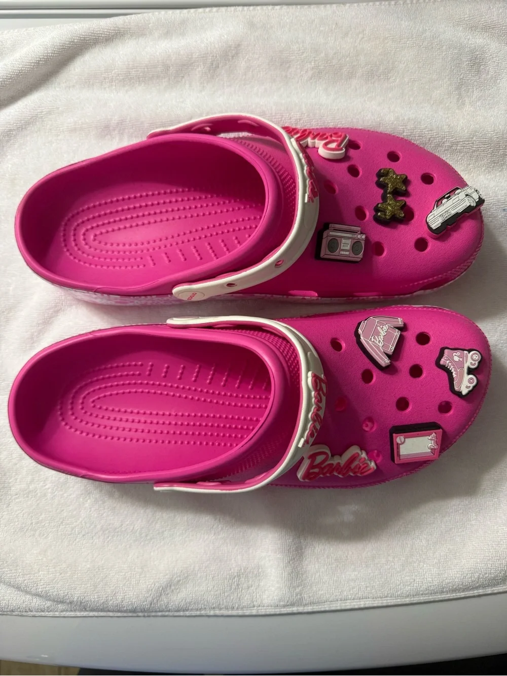 Barbie Bright Pink Clog Sandals with Charm Accents